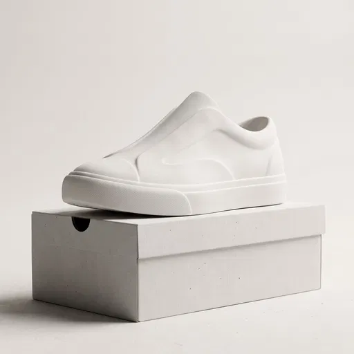 Minimalist White Molded Foam Sneaker on Box