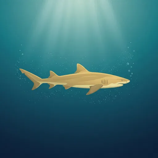 Lemon Shark Underwater Flat Illustration