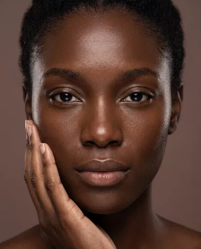 Close-Up Beauty Portrait of Black Woman