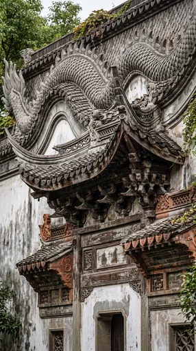 Traditional Chinese Dragon Wall Architecture