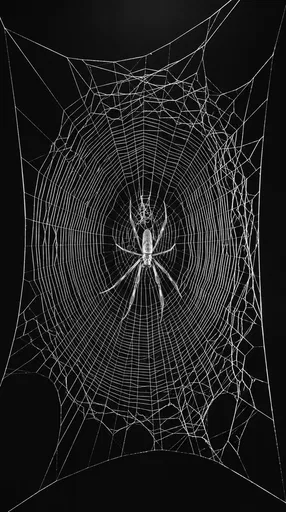 Monochrome Orb Weaver Spider in Web