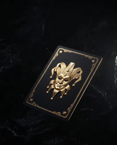 Luxury Black and Gold Joker Playing Card