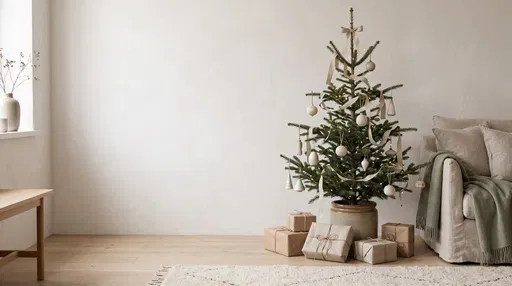 Minimalist Scandinavian Christmas Living Room