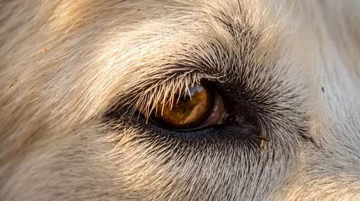 Macro Close-Up of White Dog Eye