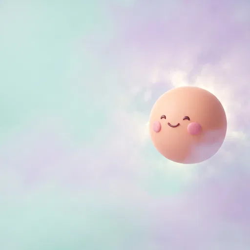 Cute Smiling Pastel Sphere Character