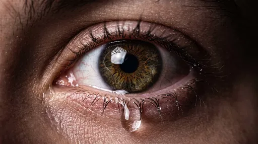 Extreme Macro Close-Up of Teary Eye