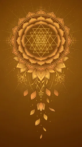Golden Sri Yantra Mandala Spiritual Background