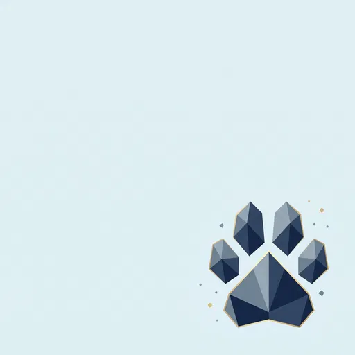 Geometric Blue Dog Paw Print Background