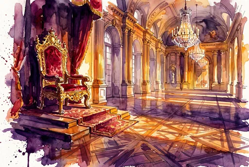 Watercolor Royal Throne in Grand Ballroom
