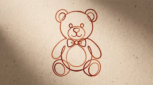 Minimalist Line Drawing of Teddy Bear
