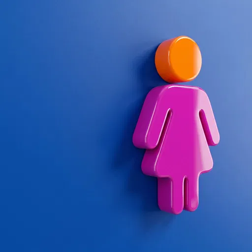 Glossy 3D Women's Restroom Sign Icon