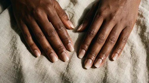 Deep Brown Hands With Ombre Nails