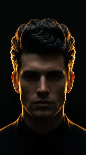 Rim Lit Man With Wavy Hair