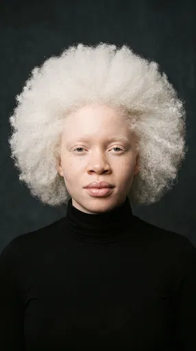 Studio Portrait of Woman With Albinism