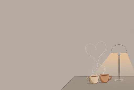 Minimalist Teacups With Heart Steam