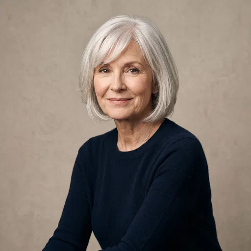Portrait of Senior Woman With Silver Bob