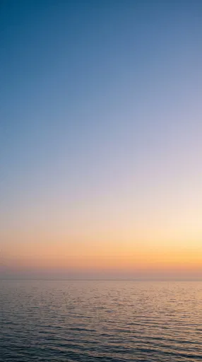 Calm Ocean Horizon at Sunset