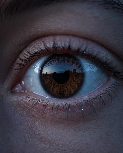 Macro Close-Up of Dark Brown Eye