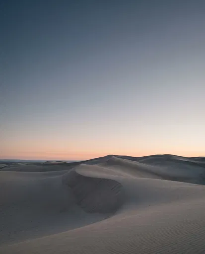 Minimalist Desert Dunes at Blue Hour