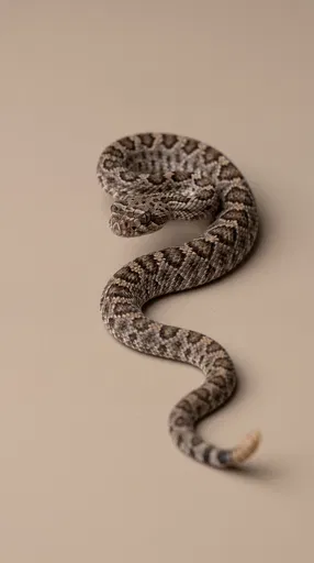 Juvenile Rattlesnake on Beige Studio Background
