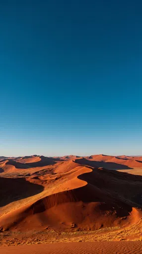 Red Desert Sand Dunes Under Blue Sky