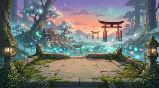 Anime Spirit World Shrine Background