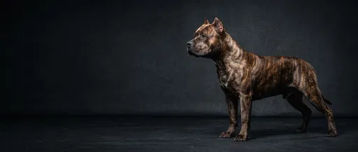Brindle American Bully Studio Profile Portrait