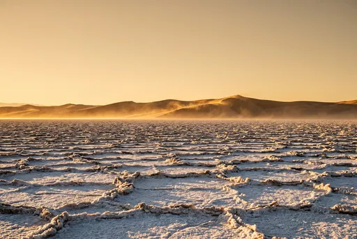 Golden Hour Salt Flats and Dunes