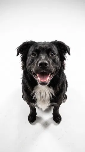 Happy Black Dog Studio Portrait