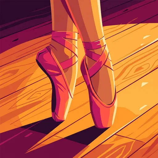 Vector Illustration of Ballerina Feet En Pointe
