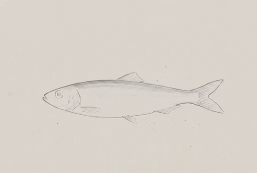 Simple Graphite Pencil Drawing of Herring