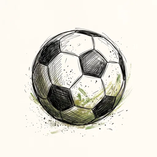 Hand-Drawn Soccer Ball Ink Sketch