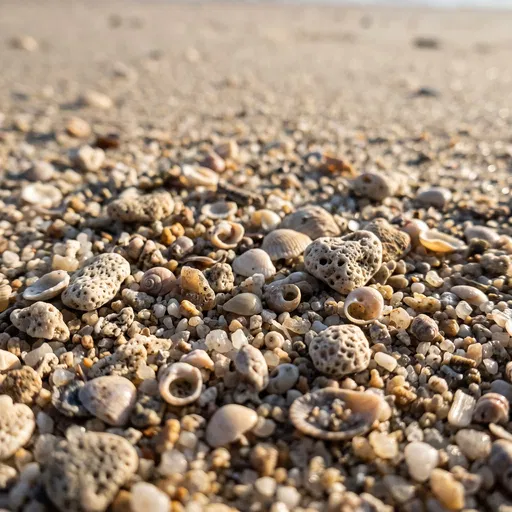 Macro Beach Sand Coral and Shells