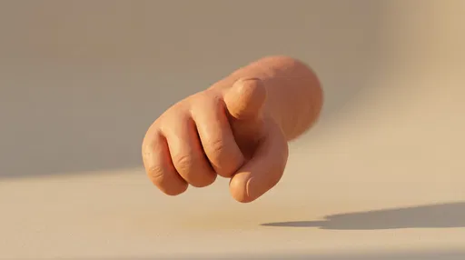 Stylized Clay Hand Pointing Forward