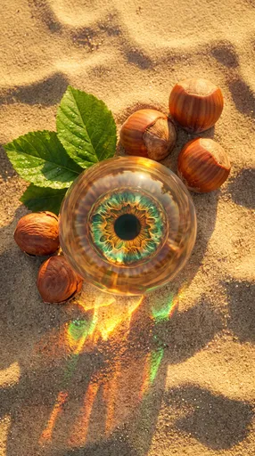 Surreal Glass Hazel Eye on Sand