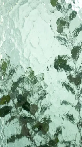 Textured Seafoam Glass With Botanical Shadows