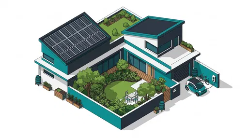 Isometric Eco-Friendly Modern Home Illustration