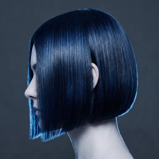 Midnight Blue Glass Bob Portrait
