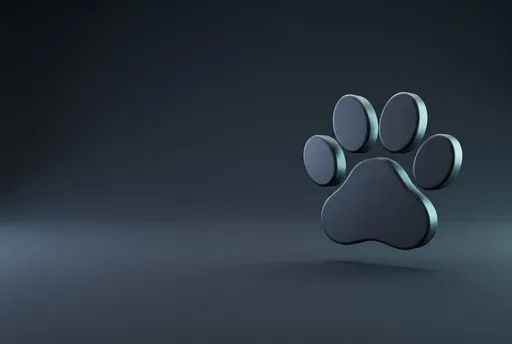 Dark 3D Paw Print Icon Background