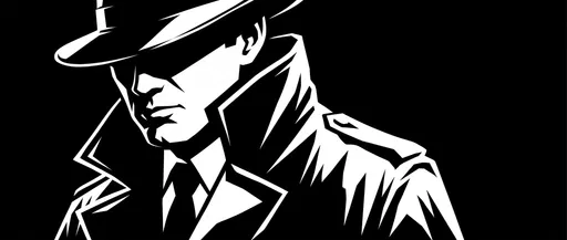 Noir Detective in Trench Coat Illustration