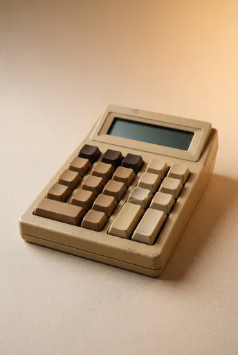 Beige Retro Calculator With Blank Keys