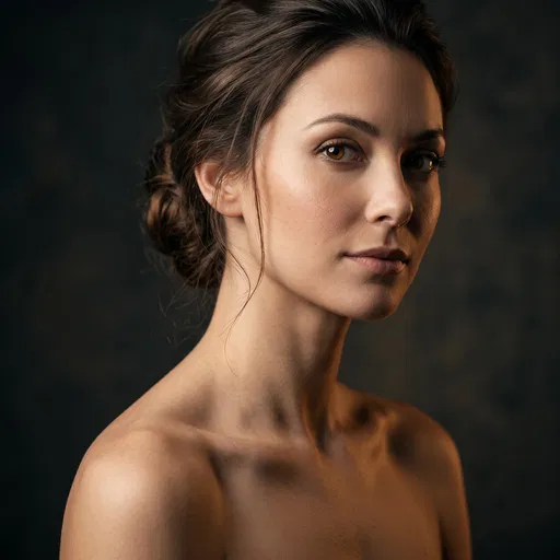 Dramatic Studio Beauty Portrait of Woman