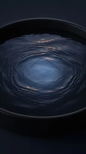 Dark Blue Rippling Water in Basin