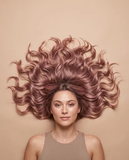Overhead Portrait of Woman With Rose Hair