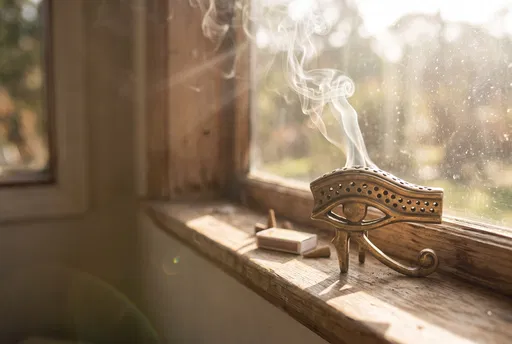 Brass Eye of Ra Incense Burner