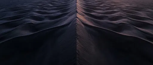 Symmetrical Dark Sand Dunes at Twilight