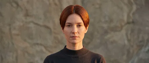 Woman with Auburn Pixie Cut Portrait