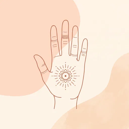 Minimal Line Art Hand With Mehndi