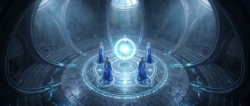 Alien Council Gathering Around Glowing Orb