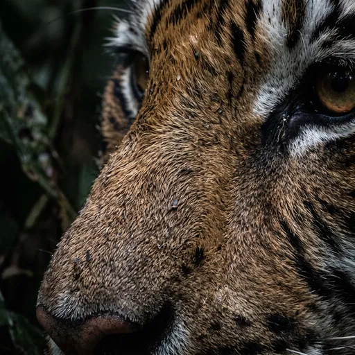 Macro Crop of Damp Tiger Snout